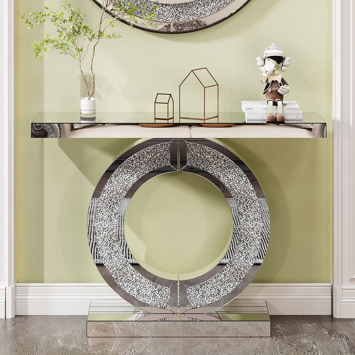 O - Shaped Console Table For Living Room - Silver Home Essentials