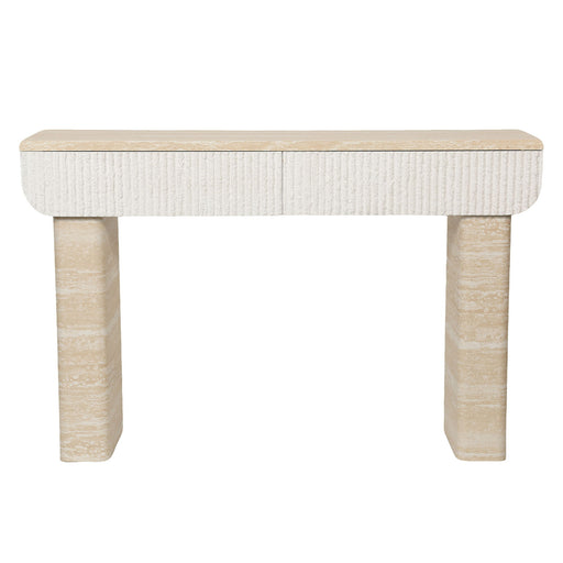 Entryway Table With 2 Hidden Handle Drawers For Entrance - Beige / Yellow Home Essentials