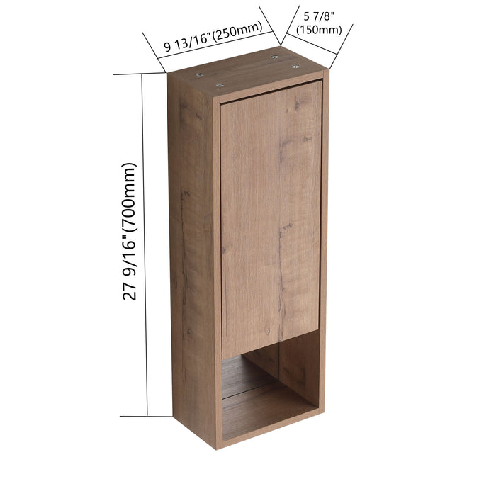 10" Wall Mounted Storage Cabinet, Bathroom Cabinet With Soft Close Door - Imitative Oak Home Essentials