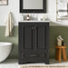 Bathroom Vanity With Ceramic Sink Combo, Modern Freestanding Storage Cabinet With Silver Handles Hearth and Haven