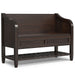 Connaught - Entryway Storage Bench With Shelf - Chestnut Simpli-Home