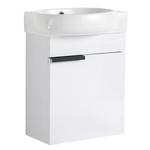 Soft Close Doors Bathroom Vanity With Sink, Compact Wall Mounted Design Basin Home Essentials