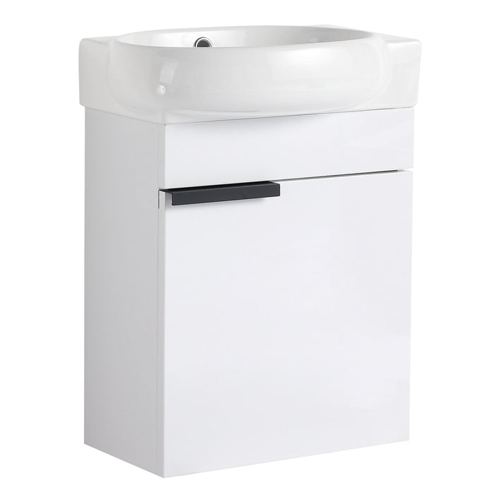 Soft Close Doors Bathroom Vanity With Sink, Compact Wall Mounted Design Basin Home Essentials