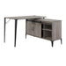 Zakwani - Writing Desk With USB - Gray Oak & Black ACME