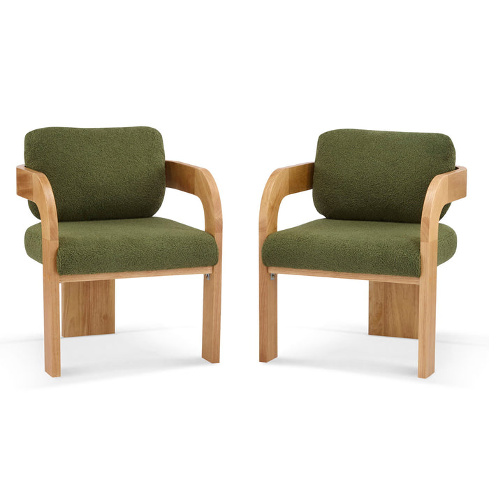 2 Pack Dining Chairs With Pillow Back Noble House