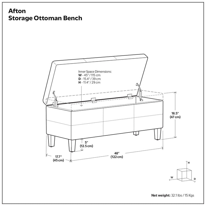 Afton - Large Storage Ottoman Bench Simpli-Home