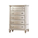 Bedroom Furniture Chest Of Drawers, 5 Drawer Storage - Champagne / Silver / Gray Home Essentials
