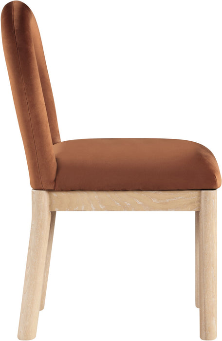 Conrad - Velvet Dining Chair With Natural Legs Meridian Furniture