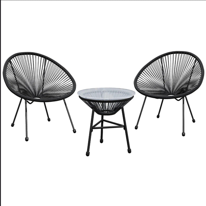Acapulco Style 3 Piece Patio Bistro Set With Chairs
