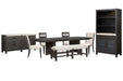 Plum Creek - 8 Piece Extendable Trestle Dining Table Set Magnussen Furniture
