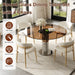 Round Dining Table With Tempered Glass Top - Brown Home Essentials