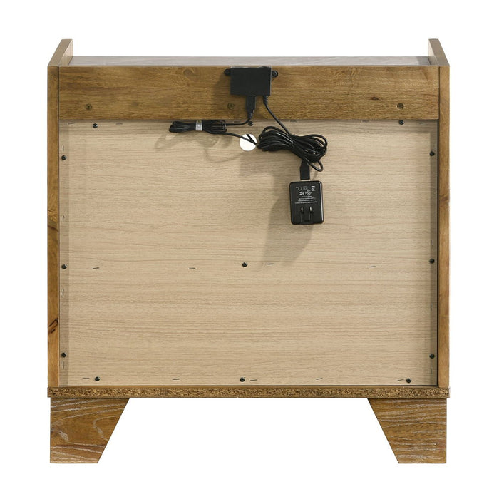 Garcia - Nightstand With LED - Light Brown ACME