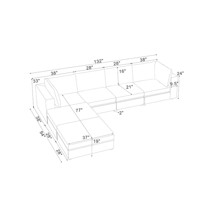 Reversible Modular Sectional Home Essentials