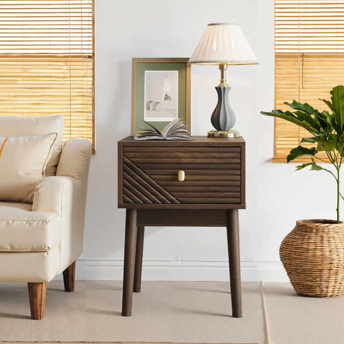 Medieval - Bedside Table - Walnut Home Essentials