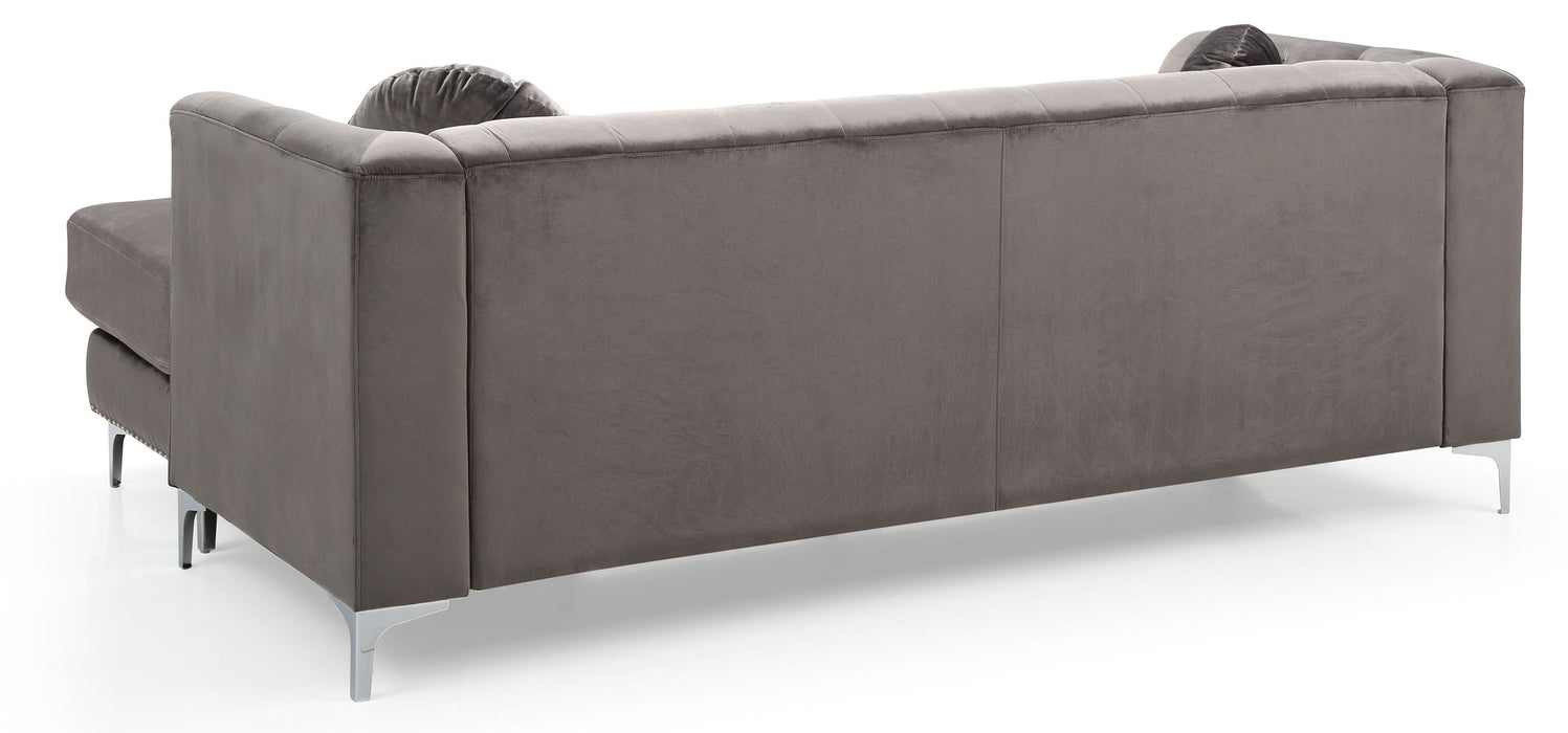 Glory Furniture Pompano Sofa Chaise (3 Boxes), Dark Gray