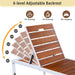 Outdoor Chaise Pool Lounge Chairs With Adjustable Backrest - Brown / White Hearth and Haven