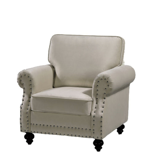 Upholstered Accent Armchair With Turned Legs For Living Room US Pride