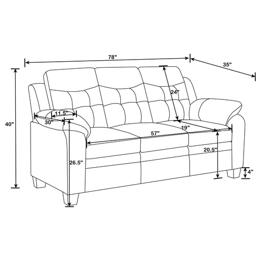 Eaton - Padded Sofa With Tufted Design - Black Furniture Max