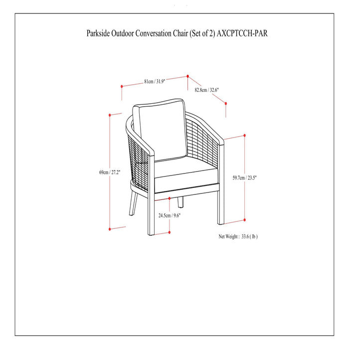 Parkside - Outdoor Conversation Chair (Set of 2) - Natural Simpli-Home