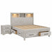Bed Set With Storage Drawers, Open Shelves, And Built In LED Lighting Home Essentials