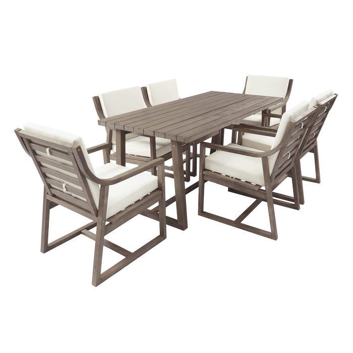 7 Piece Modern Outdoor Dining Set, Patio Furniture Hearth and Haven