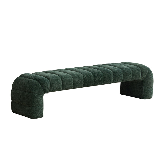 Modern Upholstered Armless Bed Bench With Channel Tufted Design