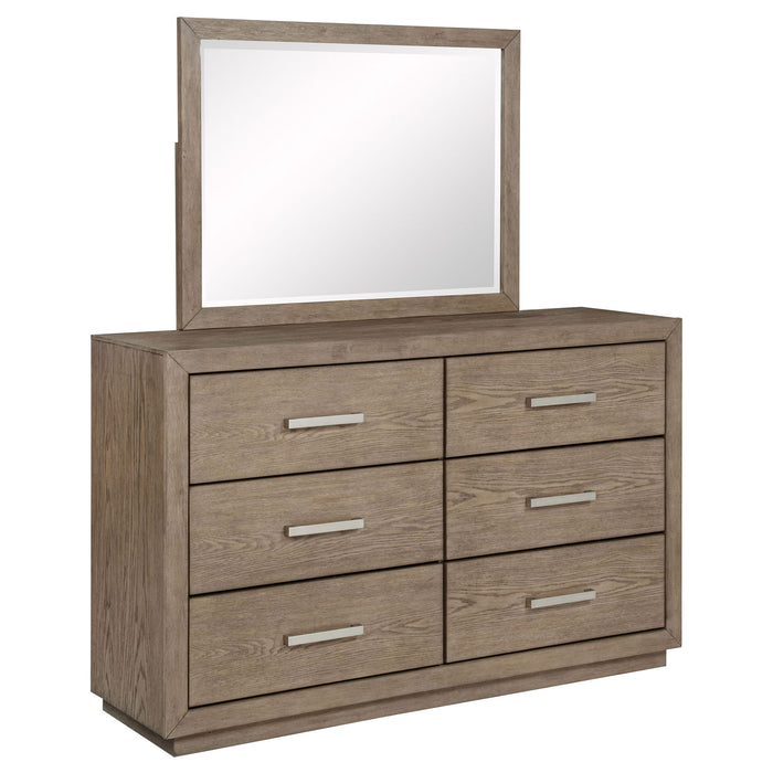 Gibbons - 6 Drawer Dresser And Mirror Set - Brown Furniture Max