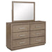 Gibbons - 6 Drawer Dresser And Mirror Set - Brown Furniture Max