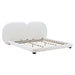 King Size Upholstered Platform Bed With Split Headboard - White Noble House