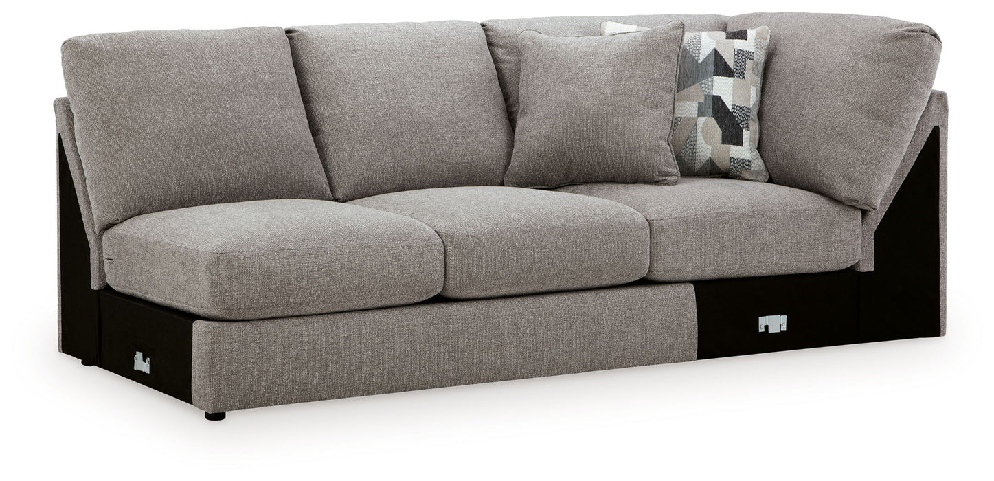 Lindon - RAF Armless Loveseat With Wedge - Smoke
