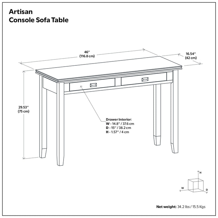 Artisan - Handcrafted Console Sofa Table Simpli-Home