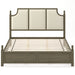 Farmhouse Platform Bed Frame & Tall Upholstered Headboard Home Essentials