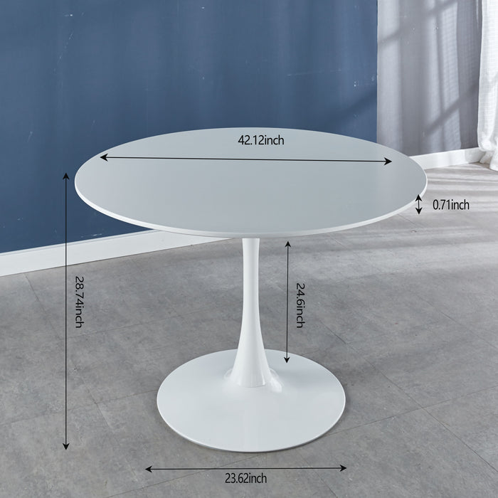 Tulip Table Mid-Century Dining Table With Round MDF Table Top, Pedestal Dining Table, End Table Leisure Coffee Table