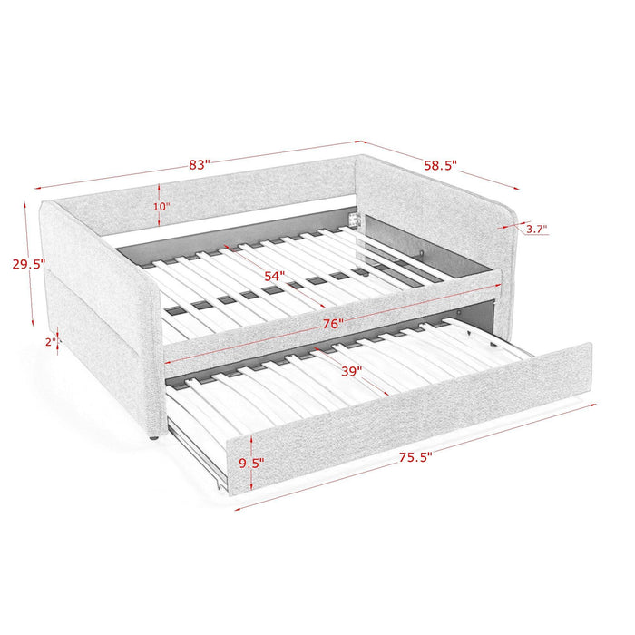 Upholstered Daybed With Pop Up Trundle Home Essentials