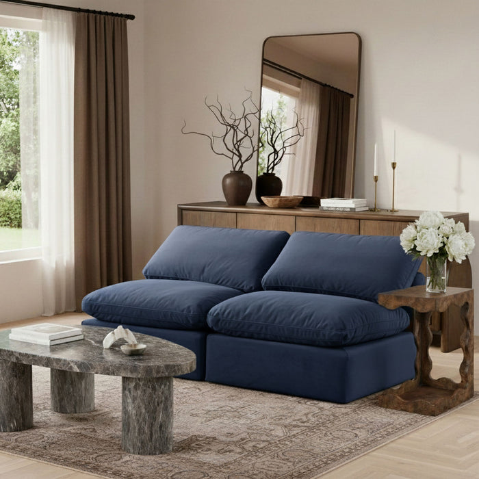 Indulge - Velvet 2 Seat Modular Armless Sofa Meridian Furniture