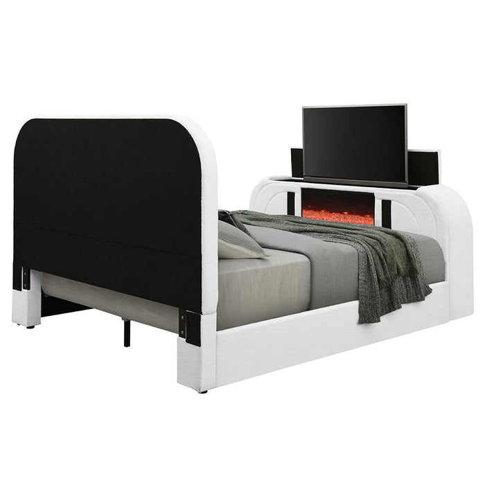 Shelyn - Bed With LED, TV Cabinet, Fireplace & Bluetooth ACME