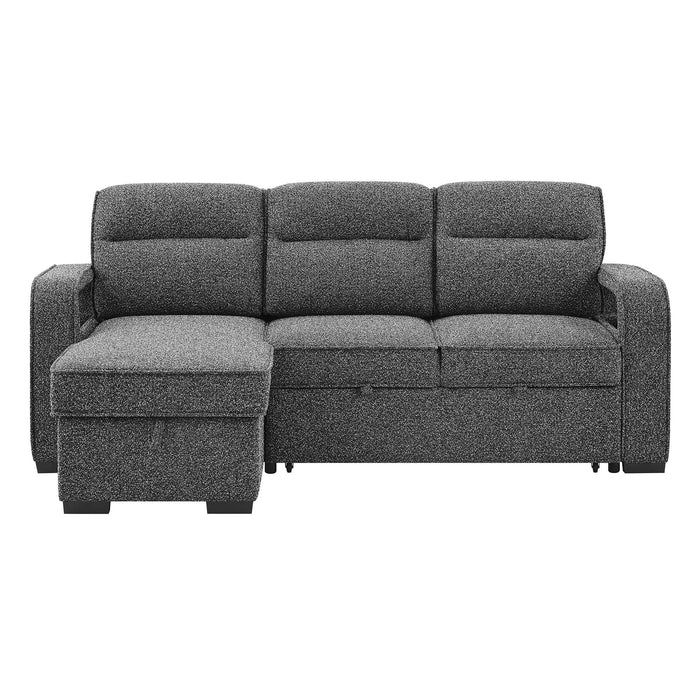 Mitchell - Reversible Sofabed With Storage Chaise, USB And Cup Holders - Dark Gray Global Furniture USA
