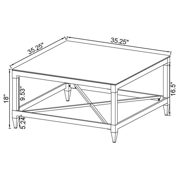 Wallingsford - 2 Piece Square Coffee And End Table Set - Chrome Furniture Max