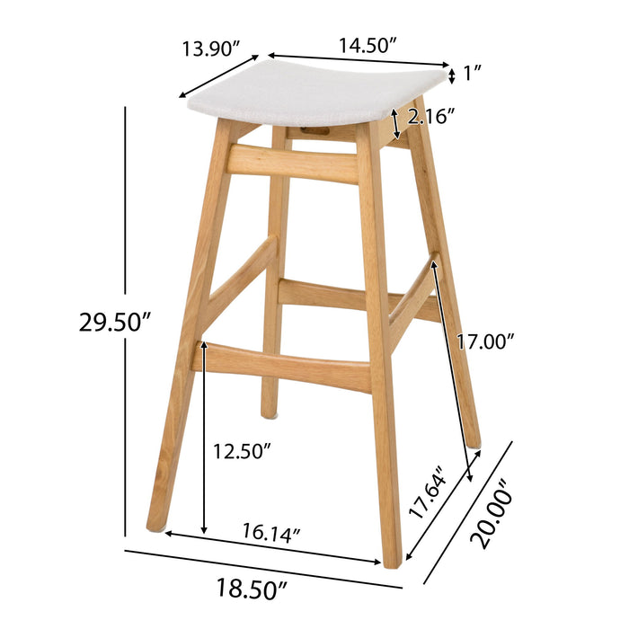 Modern Bar Stool Set With Upholstered Seating Noble House