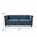 Button Tufted 3 Seater Sofa, Upholstered Couch For Living Room - Navy Blue US Pride