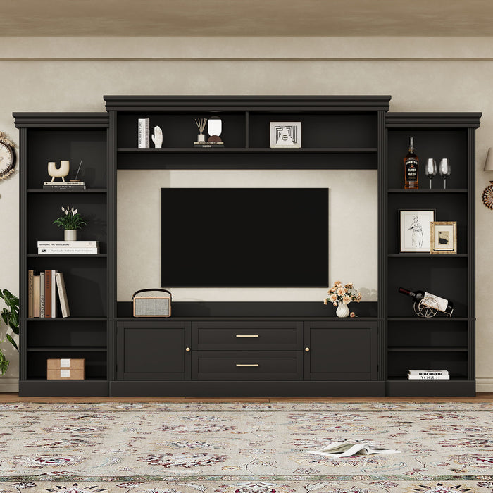 Elegant Entertainment Center Wall Unit With Bookshelves Hearth and Haven