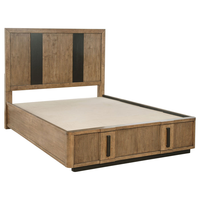Moraga - 4 Piece Queen Bedroom Set With Fluted Headboard - Ash Brown Furniture Max