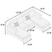 U-Shaped Sectional Set With Cushion Back Armless Chairs Right And Left Arm Chaise Home Essentials