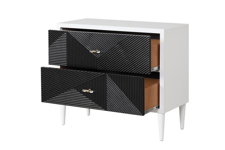 Dubni - Accent Table - White & Black ACME