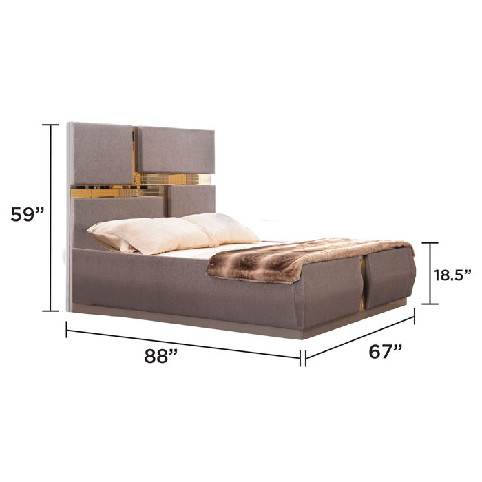 Lorenzo - Queen Size Tufted Upholstered Bed - Gray Matrix Furniture Group