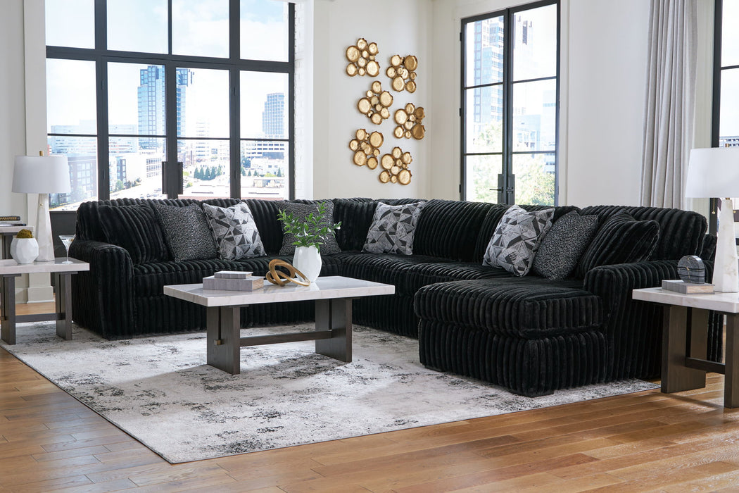 Midnight-Madness - 4 Piece Sectional Signature Design by Ashley®