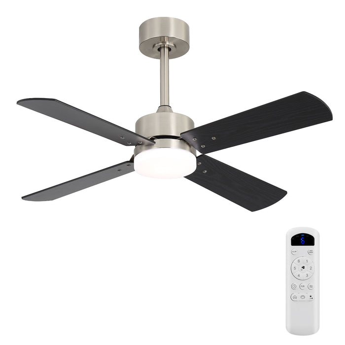 42" Ceiling Fan With Light And Memory Function, DC Reversible Motor, 4 Blades Daily Nest
