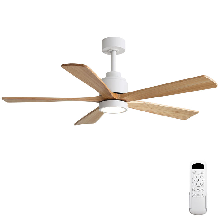 52" Ceiling Fan With Remote Control, Dimmable 3 Color Temperature LED Light, Quiet Reversible DC Motor Daily Nest