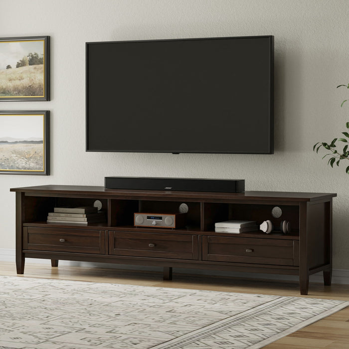 Warm Shaker - Low TV Media Stand - Brown Simpli-Home