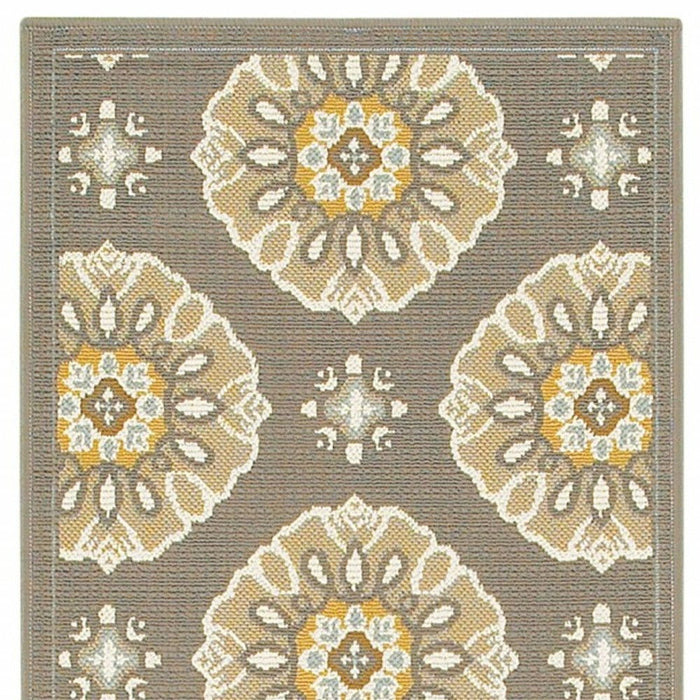 2' X 8' Moroccan Indoor / Outdoor Area Rug - Gray